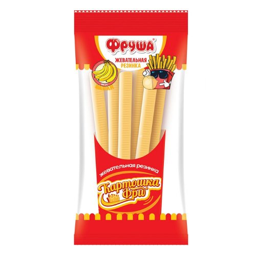 КОНДИТЕРКА Жев. резинка ФРУША  картофель фри 24 гр.(24) в кор. 6 блоков (FR-18-1)