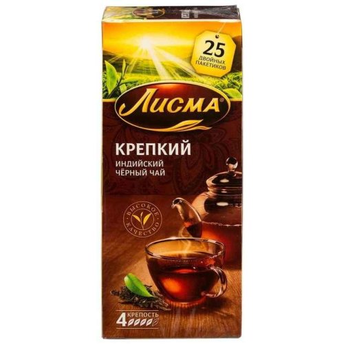 ЧАЙ Лисма Пакетированный Крепкий  25 пак.*2 гр. черный (18) 102189  256 кор/пал.
