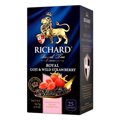 ЧАЙ RICHARD Пакетированный Royal Goji & Wild Strawberry 25 пак.*1,7 гр.черный (12) 102181 В