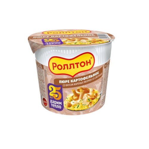 Роллтон Пюре картоф. со вкусом жареных лисичек со сметаной 40 гр. стакан (24) (в пал.99)