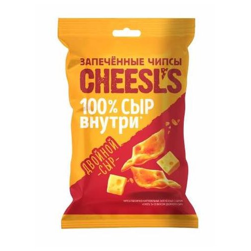 Снеки Чипсы пшен.-карт. запечен.с сыром CHEESL'S со вк.двойного сыра  50 гр., м/у (16)