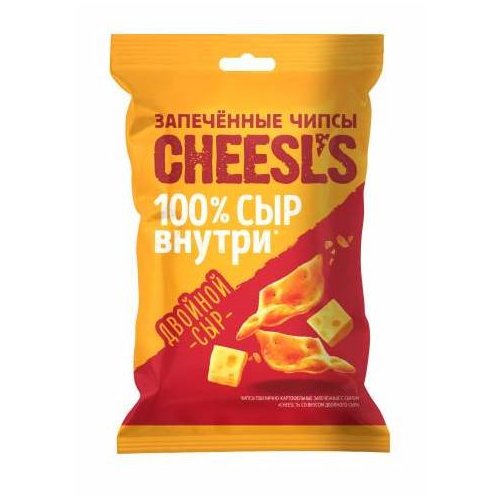 Снеки Чипсы пшен.-карт. запечен.с сыром CHEESL'S со вк.двойного сыра 100 гр., м/у (15)