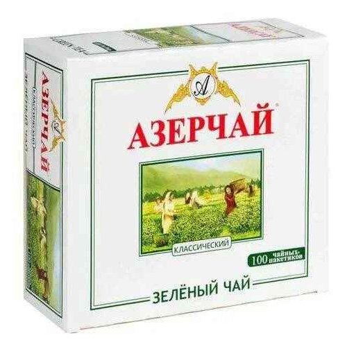 ЧАЙ Azercay tea  Зеленый 100 пак. х 1,8 гр. (12) (416023)