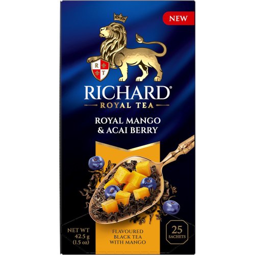 ЧАЙ RICHARD Пакетированный Royal  Mango & Acai berry 25 пак.*1,7 гр.черный (12) 102658 В