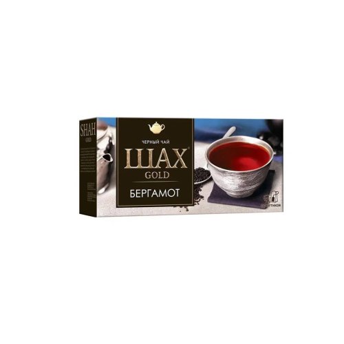 ЧАЙ МО ШАХ ГОЛД  (2 гр.х 25 пак.) черный Бергамот (1261-72-1) (72)/48