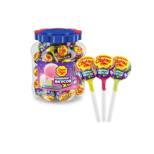 КОНДИТЕРКА ЧУПА ЧУПС XXL FLAVORS Playlis, 60 шт.,29 гр. (8) банка/18