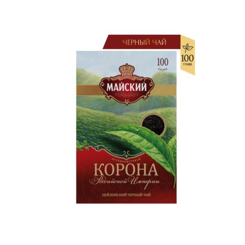 ЧАЙ Майский Корона Российской Империи 100 гр. черный (16) 102751 ГОСТ (140 кор/пал) А
