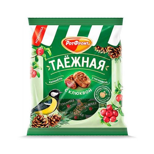 КОНДИТЕРКА ОБК  фасованные конфеты (гр)  карамель Таёжная с клюквой, 150 гр. (16)