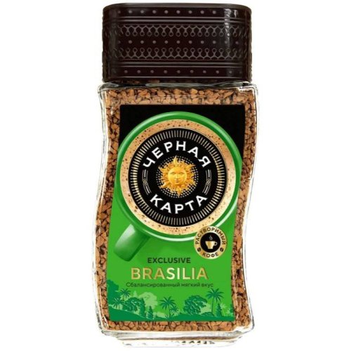Кофе ШТРАУС Черная карта Exclusive Brasillia 95 гр. стекло (6) 286 кор./пал.