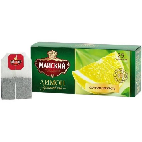 ЧАЙ Майский Пакетированный Лимон 25 пак.*1,5 гр. б/к (18) 102808 В