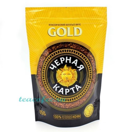 Кофе ШТРАУС Черная карта GOLD 130 гр. пакет (6) 252 кор./пал.