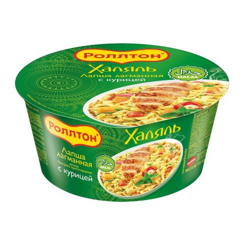 Роллтон Лапша лагманная Халяль 90 гр. Курица, лоток (24) (в пал.42) *