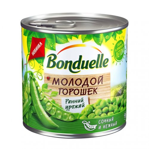 BONDUELLE  Горошек зеленый Молодой 425 мл, жб (12) в пал.150 *