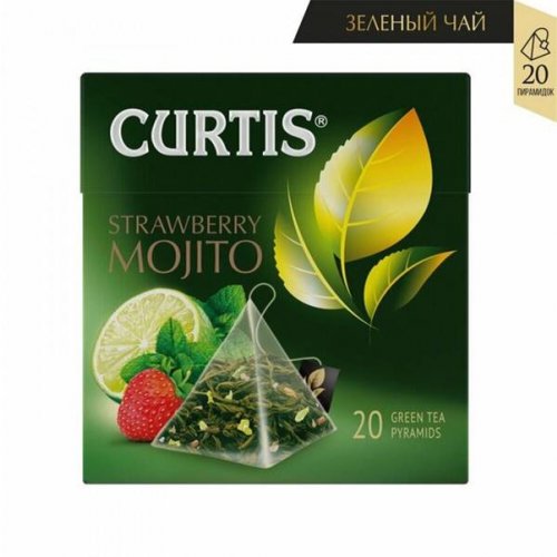 ЧАЙ CURTIS Пирамидки Strawberry Mojito 20 пак.*1,7 гр.зеленый (12)  102293