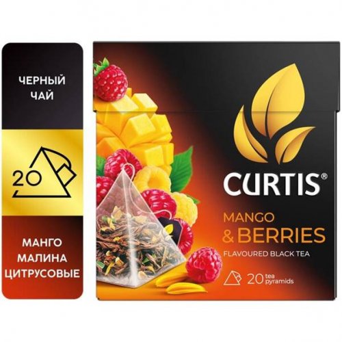 ЧАЙ CURTIS Пирамидки Mango & Berries 20 пак.*1,7 гр. черный (12) 102296