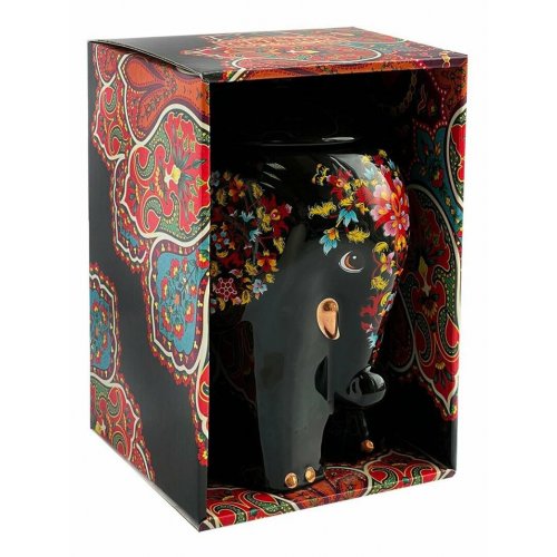 ЧАЙ Get&Joy  Чайница керамическая Слон, черный 50 гр. ОРА (6) (28056)