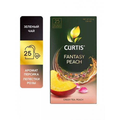 ЧАЙ CURTIS Пакет. Fantasy Peach 25 пак.*1,8 гр. зеленый (12)  102914
