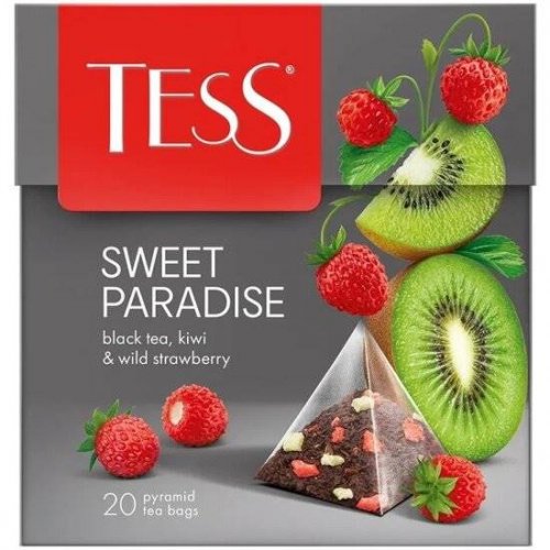 ЧАЙ МО Tess  пирамидки Sweet Paradise 20 пак. х 1,8 гр. (черный земляника/киви) (12) (1927)