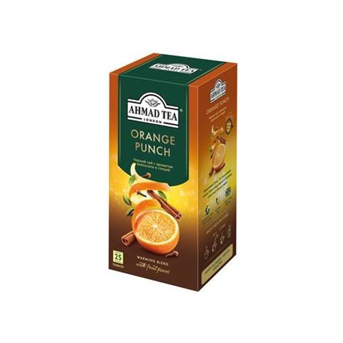 ЧАЙ AHMAD TEA  25 пак.*1,8 гр. Orange Punch с аром. апельсина и специй ф/п черн. (12) (2934)