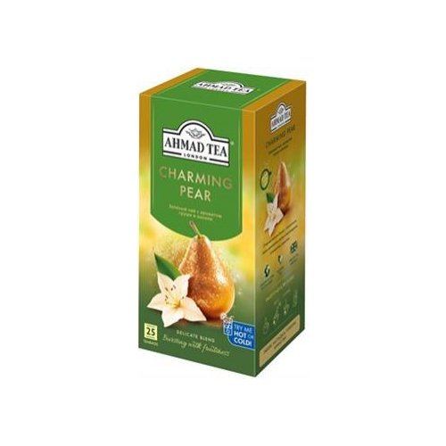 ЧАЙ AHMAD TEA  25 пак.*1,5 гр. Charming Pear с аром. груши и ванили ф/п зелен. (12) (2901)