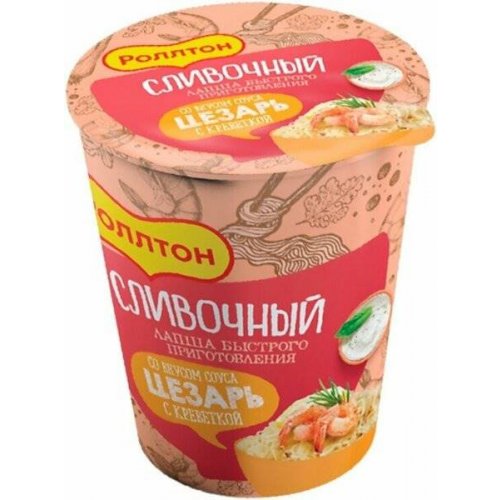 Роллтон Лапша  Цезарь с креветкой 70 гр. стакан (24) (в пал.48)