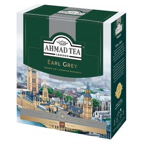 ЧАЙ AHMAD TEA Пакетированный 100 пак. Эрл Грей (5) САШЕТ ф/п  (595)