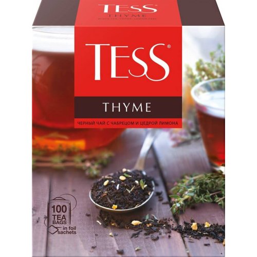 ЧАЙ МО Tess  Тайм 100 пак. х 1,5 гр. черный чабрец (9) (1185-09-А2)
