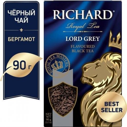 ЧАЙ RICHARD Листовой Royal Лорд Грей  90 гр. черный (14) 102612/ 210 кор/палл. А