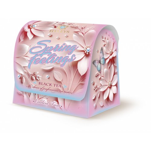 ЧАЙ Хэйлис Spring Feelings 50 гр. (чёрный,ср.лист)  (12) картон  (14115) Сундук розовый
