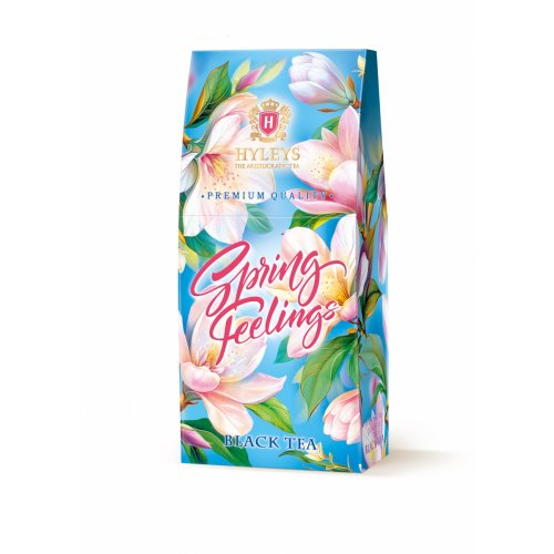 ЧАЙ Хэйлис Spring Feelings 50 гр. (чёрный,ср.лист)  (12) картон  (14030Г) голубой фон