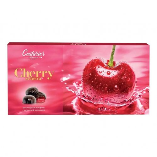КОНДИТЕРКА Couturier CHERRY SEASON Шоколадные конфеты с помадной вишневой начинкой 210гр. (10)