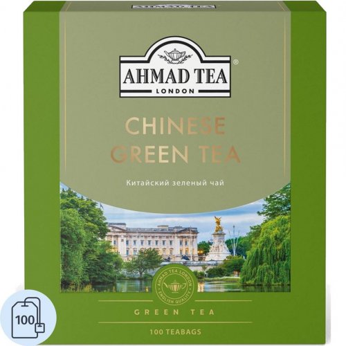 ЧАЙ AHMAD TEA Пакетированный 100 пак. Зеленый (5) САШЕТ ГОСТ 32574-2013 ф/п  (478)