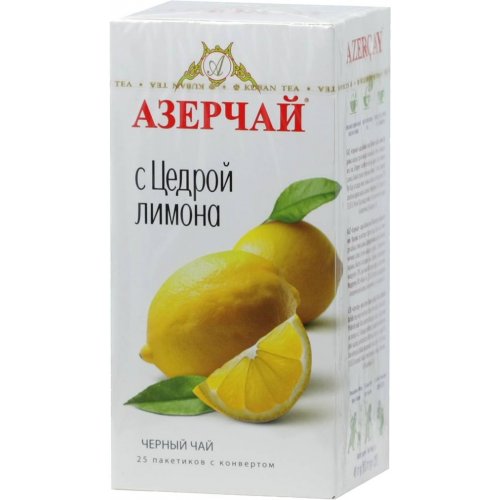 ЧАЙ Azercay tea Лимон цедра, черный 25 пак.х 1,8 гр. (16) (429823)